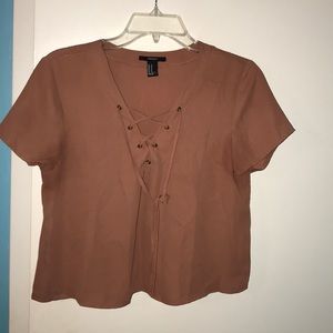 Cross front tie top- worn once